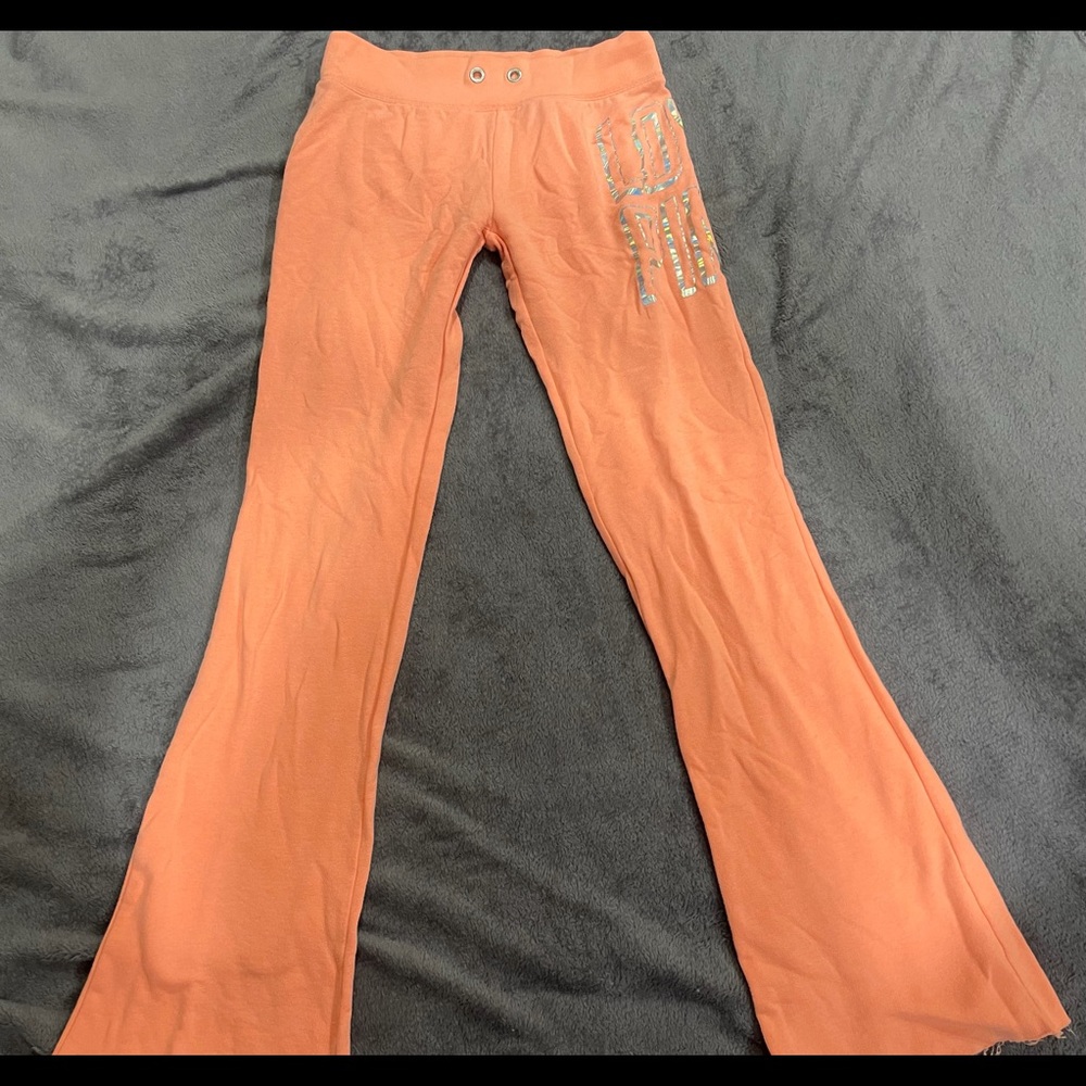 Small coral bootcut sweatpants